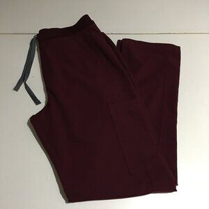 FIGS Mens Axim Cargo Scrub Pants Size Medium Maroon Stretch T2001 Drawstring